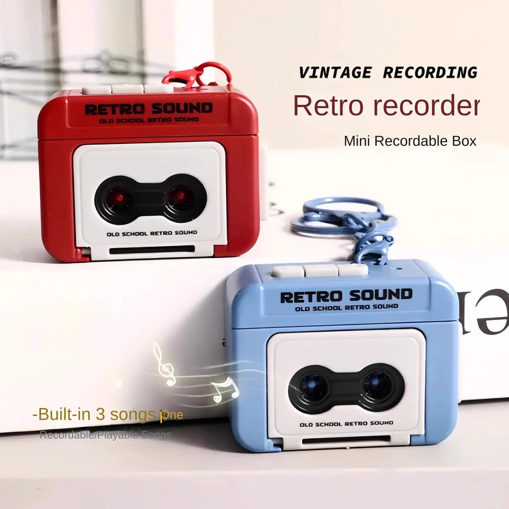 Retro Mini Cassette Tape Recorder Keychain
