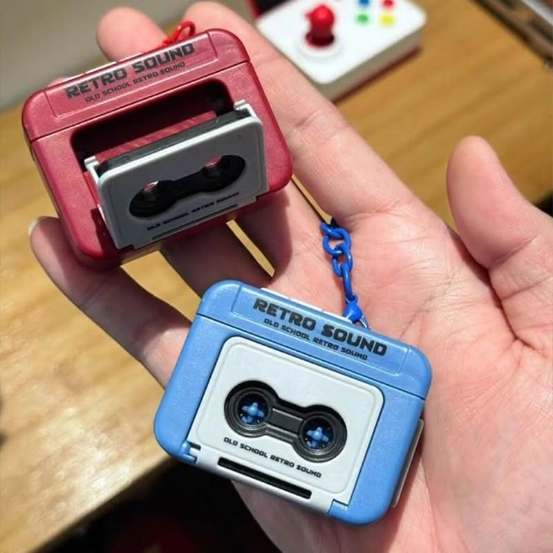 Retro Mini Cassette Tape Recorder Keychain