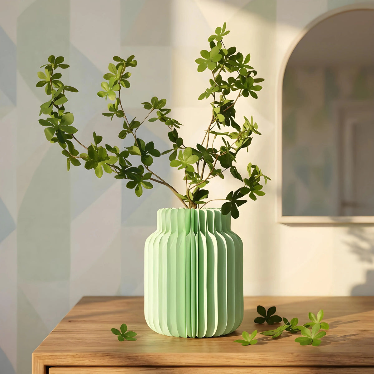 Luxury Honeycomb Paper Flower Vase with Magnetic Design