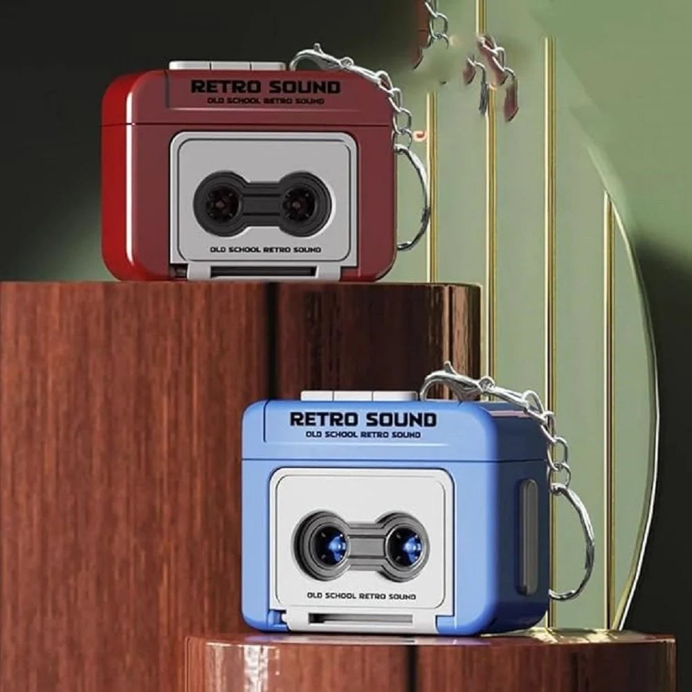 Retro Mini Cassette Tape Recorder Keychain